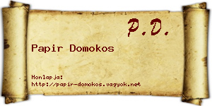 Papir Domokos névjegykártya